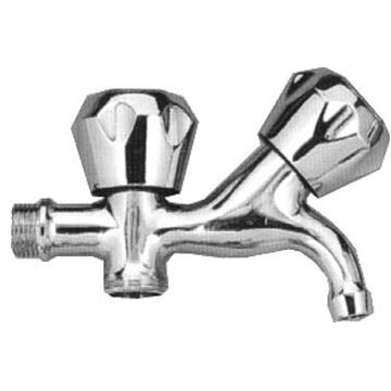 Rubinetto lavatr.doppio parete att.indip.Ø.1/2"