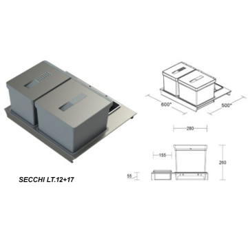Portarifiuti T2 reg.B.60xP50xH26 Guide BLUM