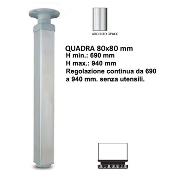Colonna allum.anod.liscio 80x80 mm Stilt 961