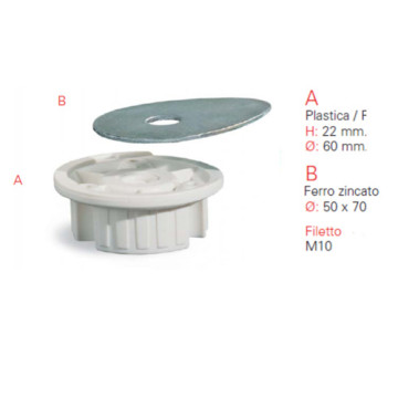 Piastra fissaggio piedini abs+ferro P3