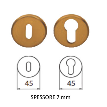 Rosetta tonda Patent/Yale Alluminio Bronzato