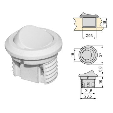 Mini interr.incasso bianco