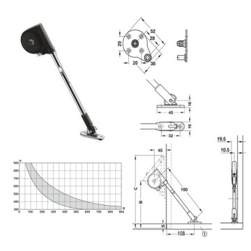 Braccio autofr.ribalta basso SDS C100 nero