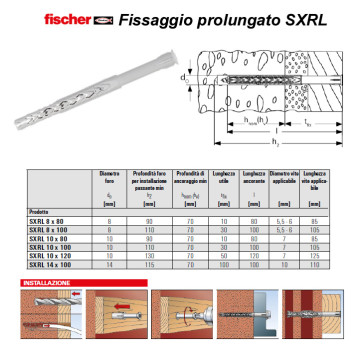 Tassello nylon Fischer SXR 8x80 s/vite