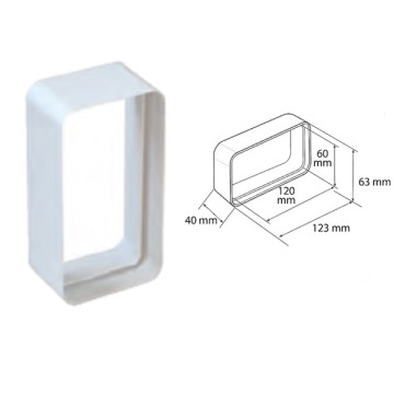 Giunto rettangolare bianco mm 120x60