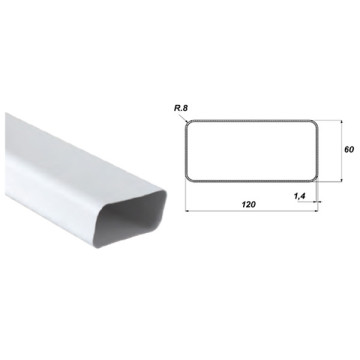 Tubo rettangolare mm 120x60x1500